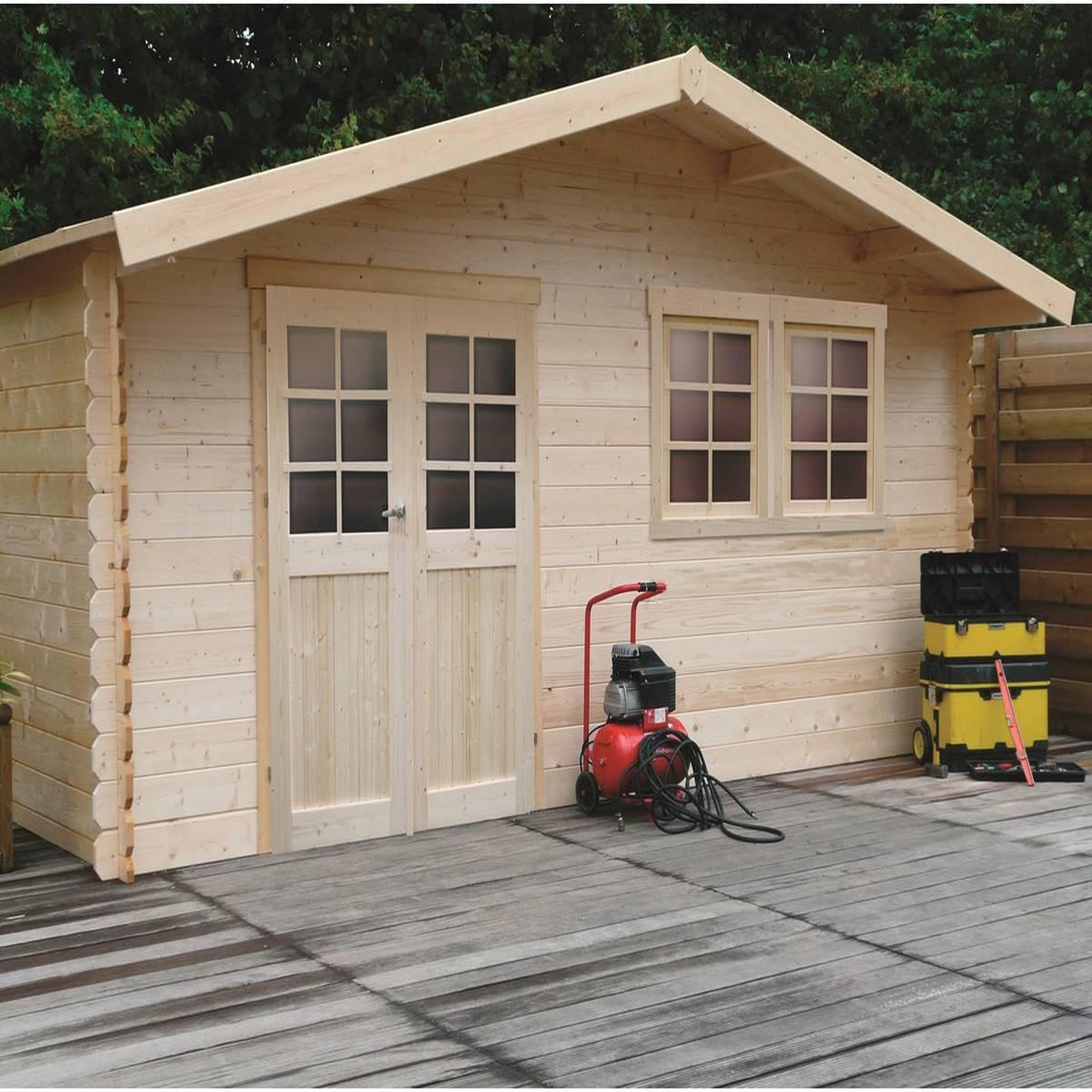 Voir la diapositive 2 : Habitat et Jardin Abri jardin bois  Vernier  - 34.84 m² - 6.05 x 5.75 x 2.53 m - 28 mm