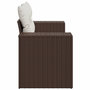 Voir la diapositive 5 : VIDAXL Canape de jardin avec coussins 2 places marron resine tressee