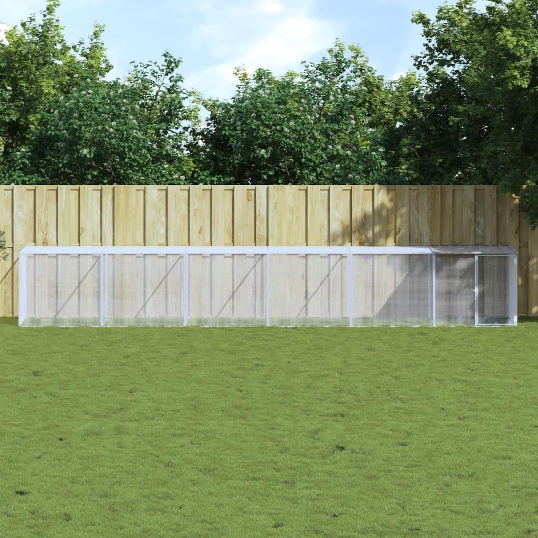 VIDAXL Poulailler avec toit gris clair 603x98x90 cm acier galvanise