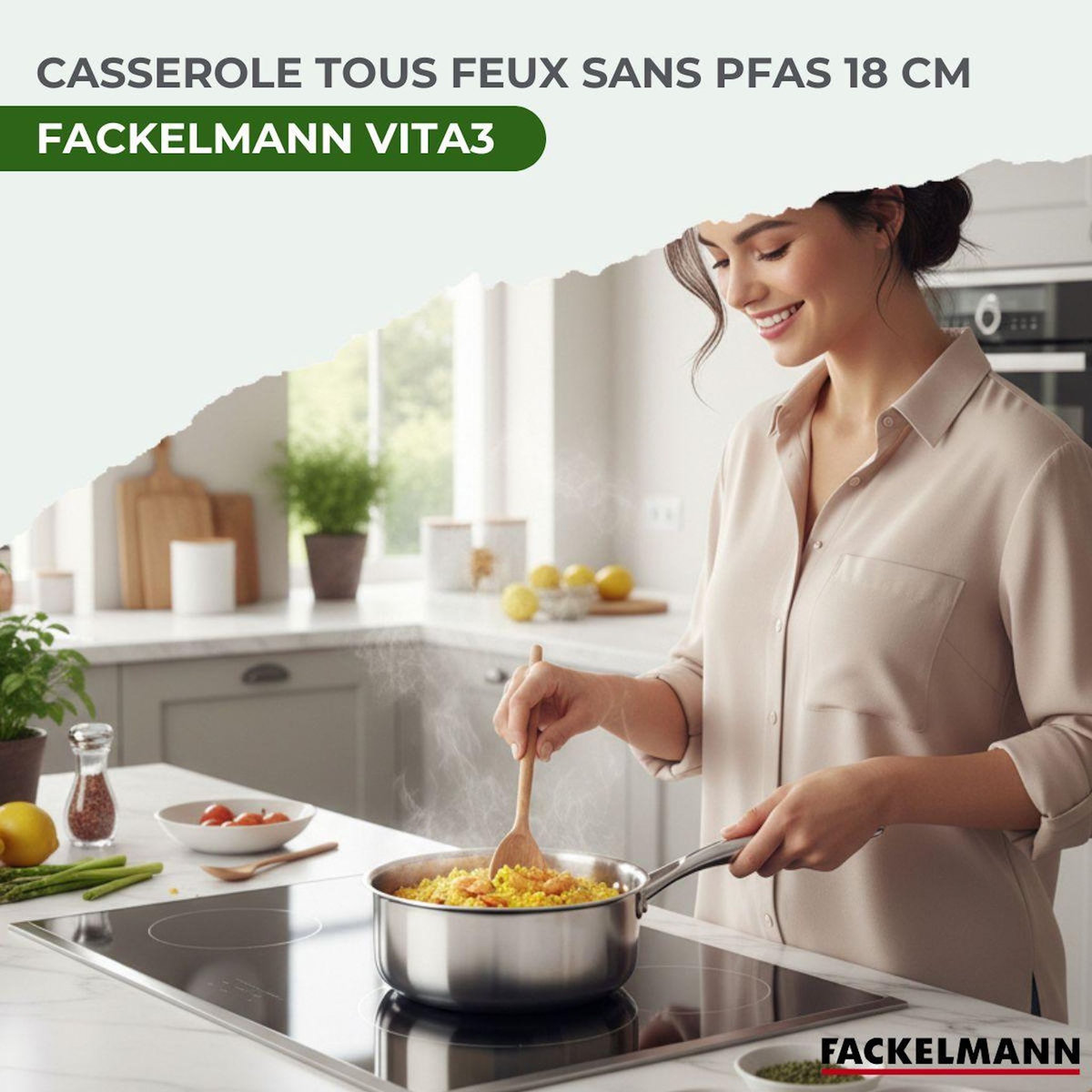 Fackelmann Casserole 18 cm en inox 18/10 Triply Fackelmann Vita3