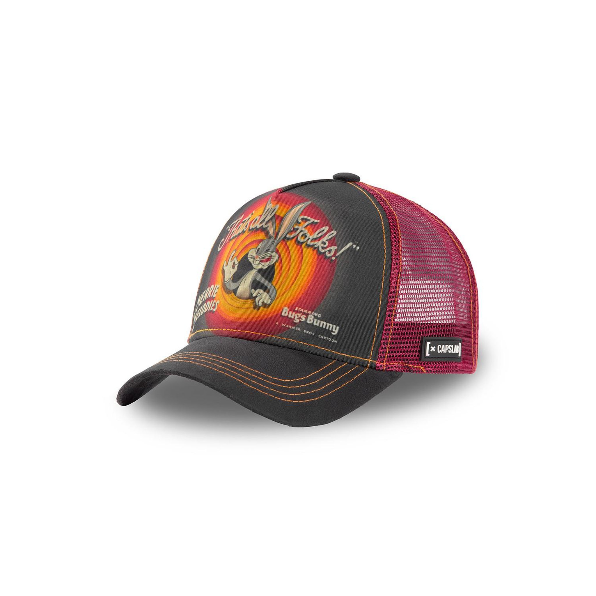 Voir la diapositive 1 : CAPSLAB Casquette Capslab Looney Tunes Bugs Bunny Gris Filet Rouge