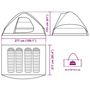 Voir la diapositive 6 : VIDAXL Tente de camping a dome 4 personnes vert olive impermeable