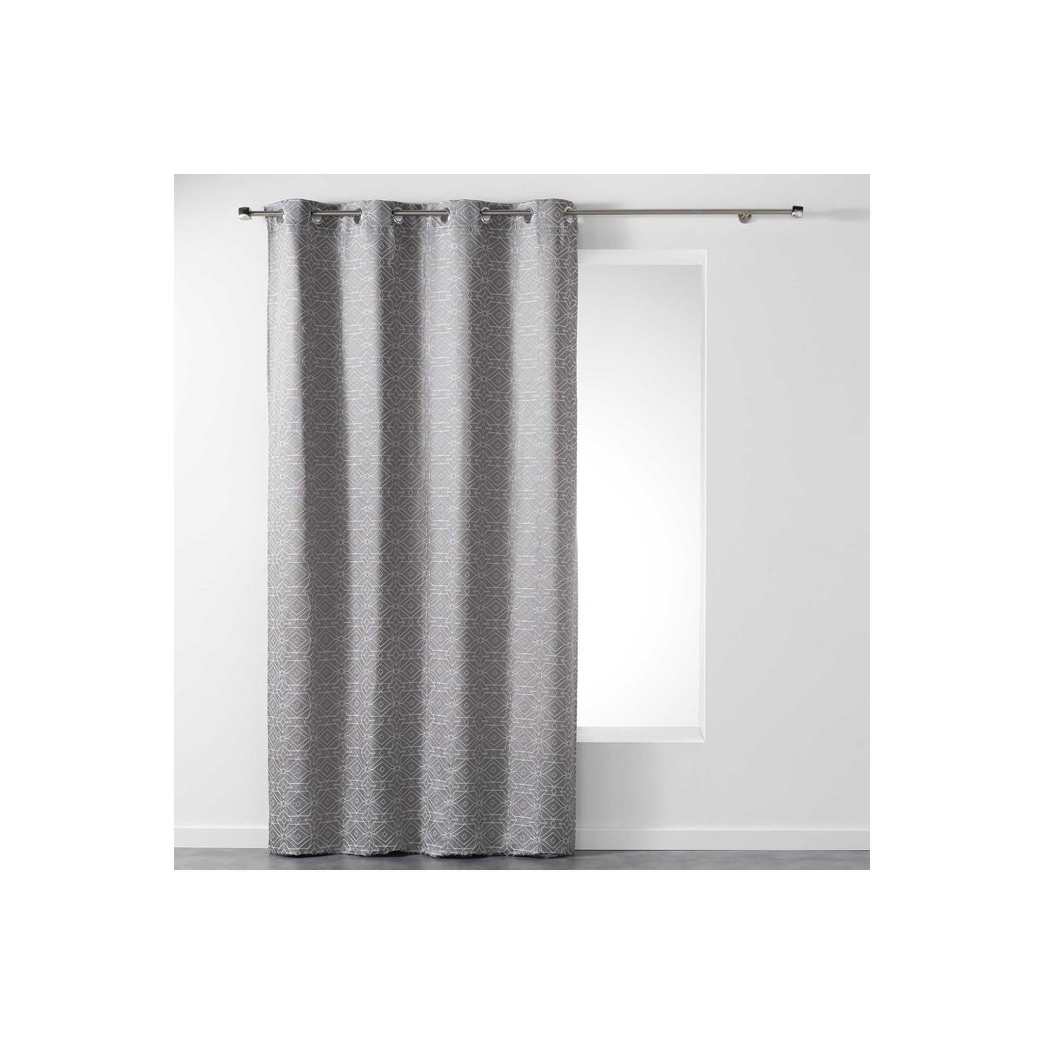 Douceur d'Intérieur Rideau jacquard  dynastie  140x260cm gris