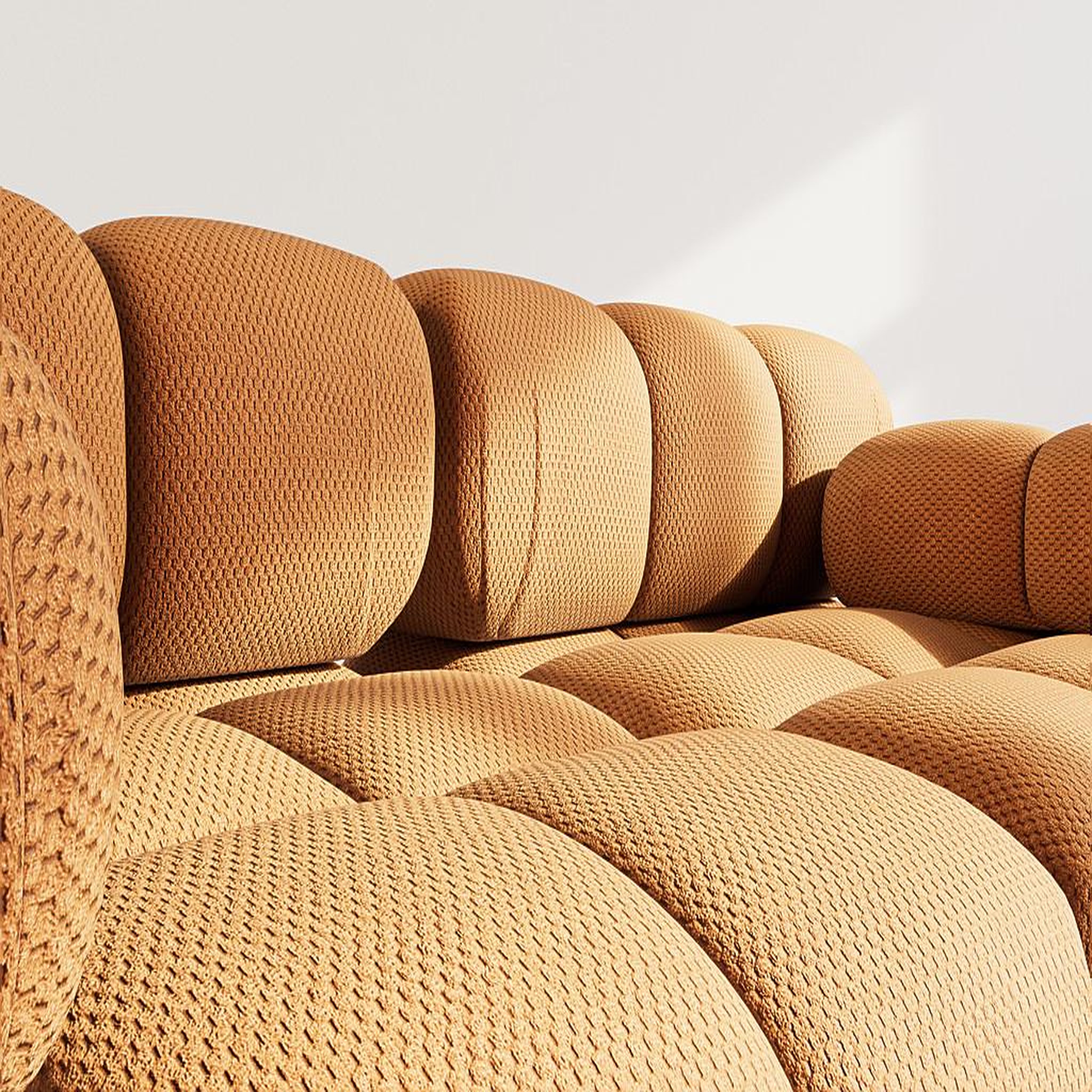 Voir la diapositive 4 : LISA DESIGN Ruby - canapé droit modulable 2 places en velours texturé