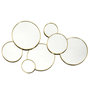 Voir la diapositive 1 : TOILINUX Décoration murale 7 miroirs ronds 57x35cm - Doré