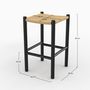 Voir la diapositive 4 : Rendez vous déco Tabouret pour ilot central 65 cm en teck noir et rotin - Kaïa