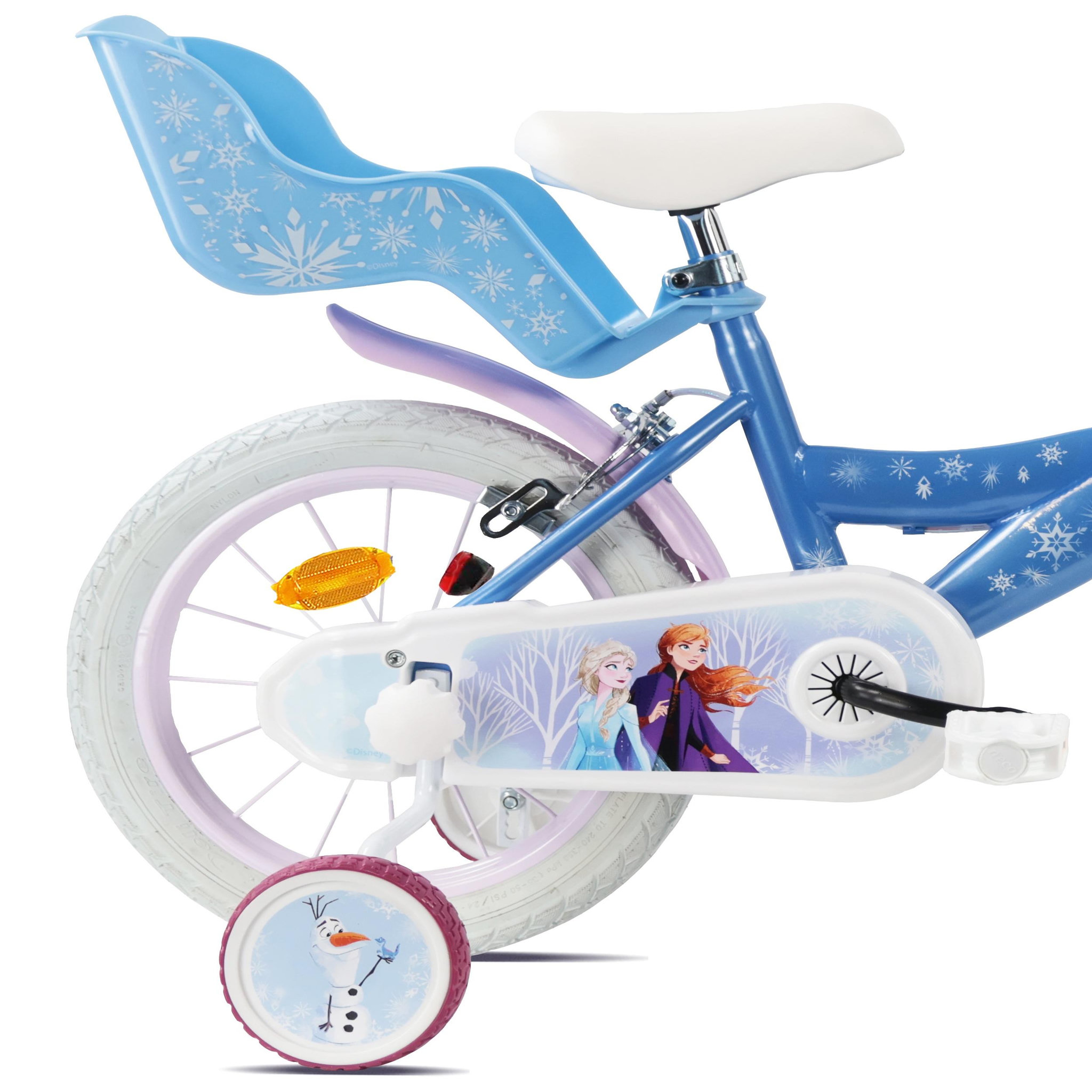 Voir la diapositive 5 : DISNEY Vélo enfant 14  Fille Licence  Reine des Neiges  pour enfant de 4 à 6 ans avec stabilisateurs à molettes - 2 freins