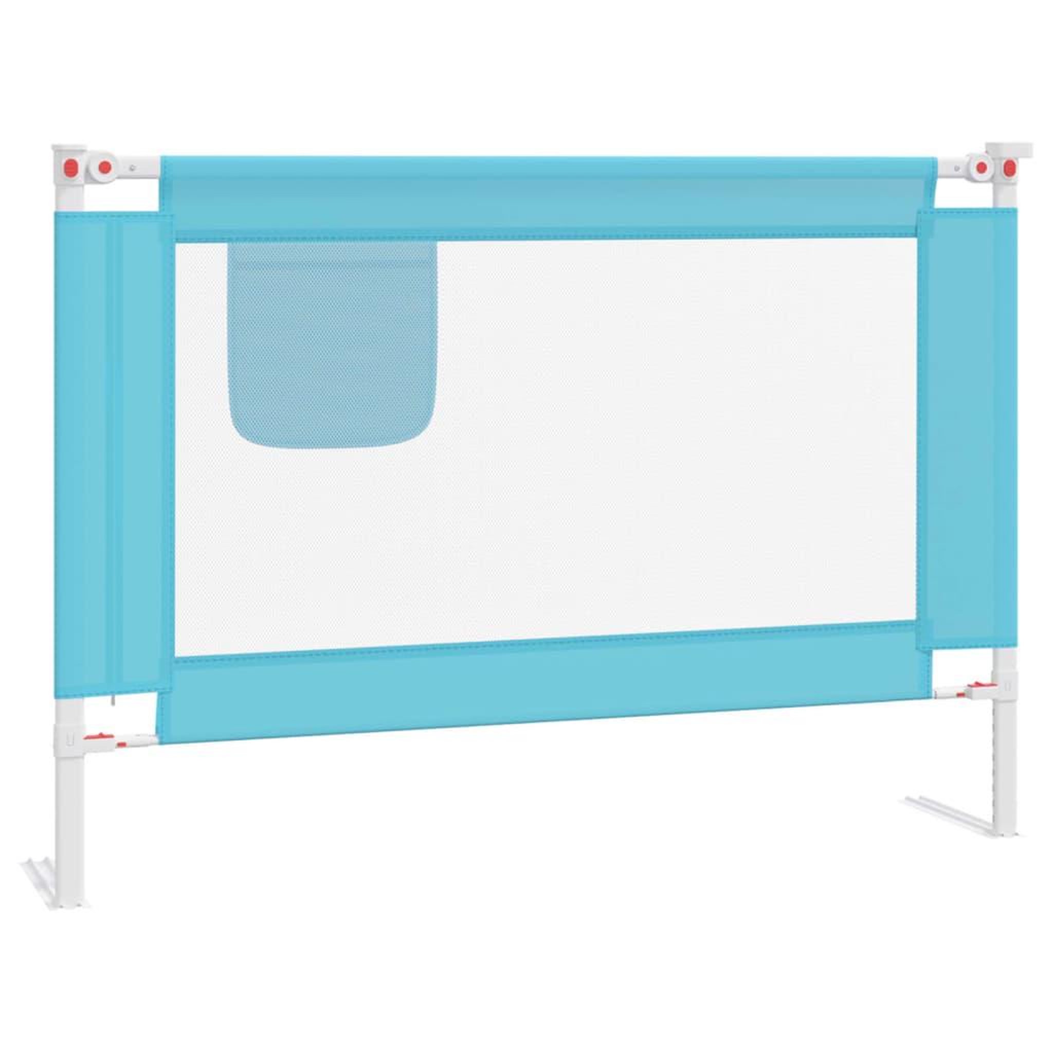 Voir la diapositive 2 : VIDAXL Barriere de securite de lit enfant Bleu 90x25 cm Tissu