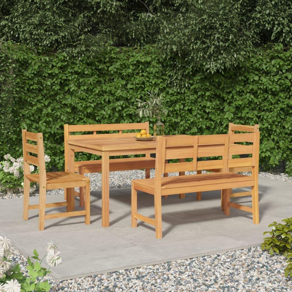 VIDAXL Ensemble a manger de jardin 5pcs Bois de teck massif