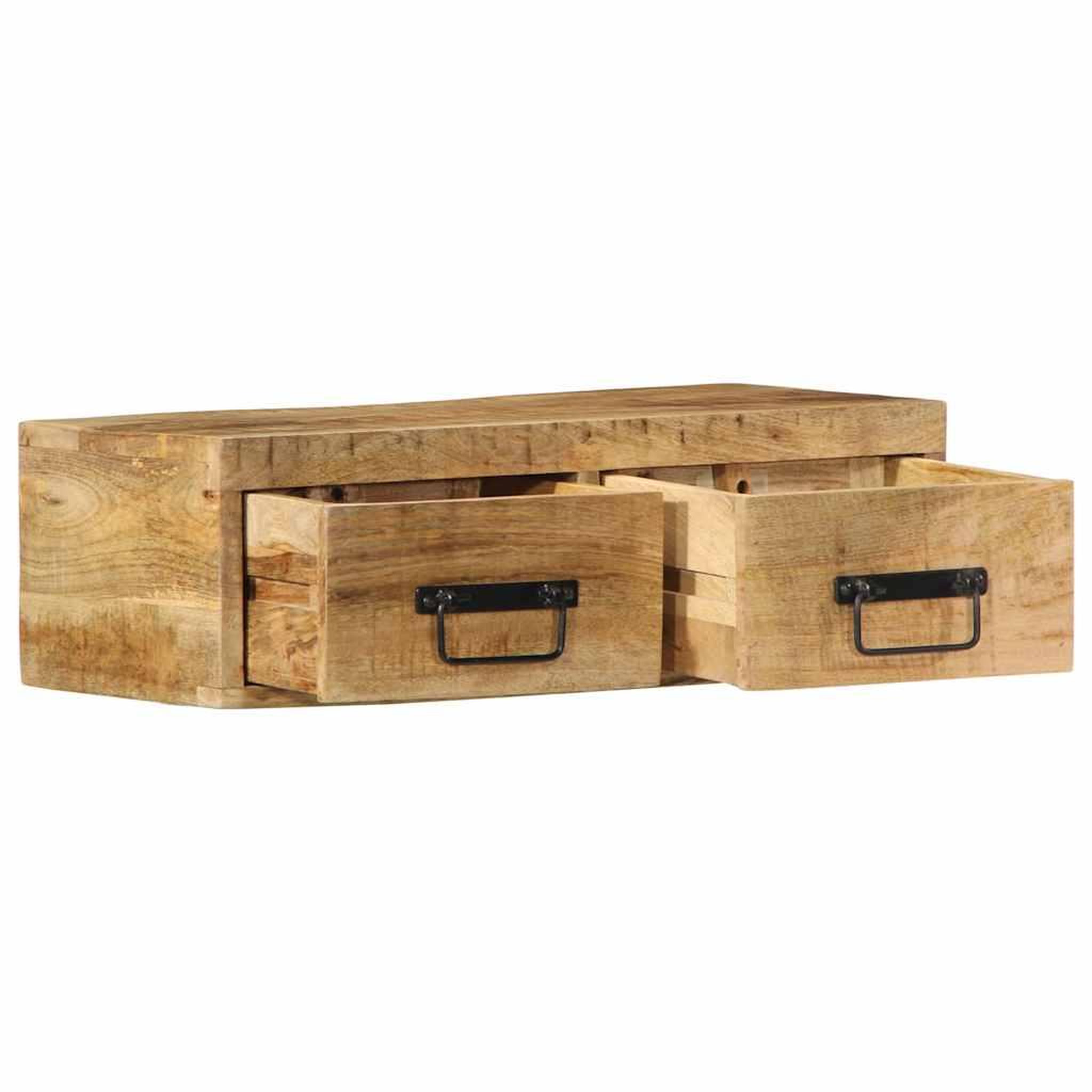 Voir la diapositive 2 : VIDAXL Meuble TV mural 60x30x19 cm bois massif de manguier brut