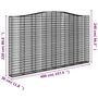 Voir la diapositive 6 : VIDAXL Panier de gabions arque 400x30x220/240 cm Fer galvanise