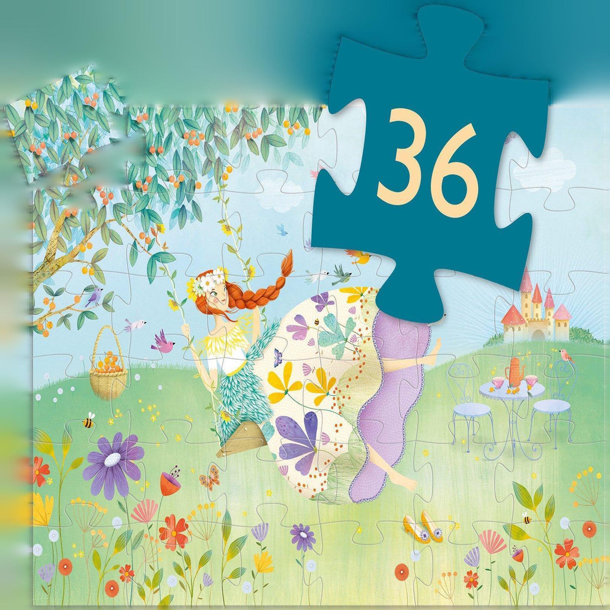 Voir la diapositive 3 : Djeco Puzzle enfant 36 pièces Princesses La Princesse du Printemps illustré – Djeco