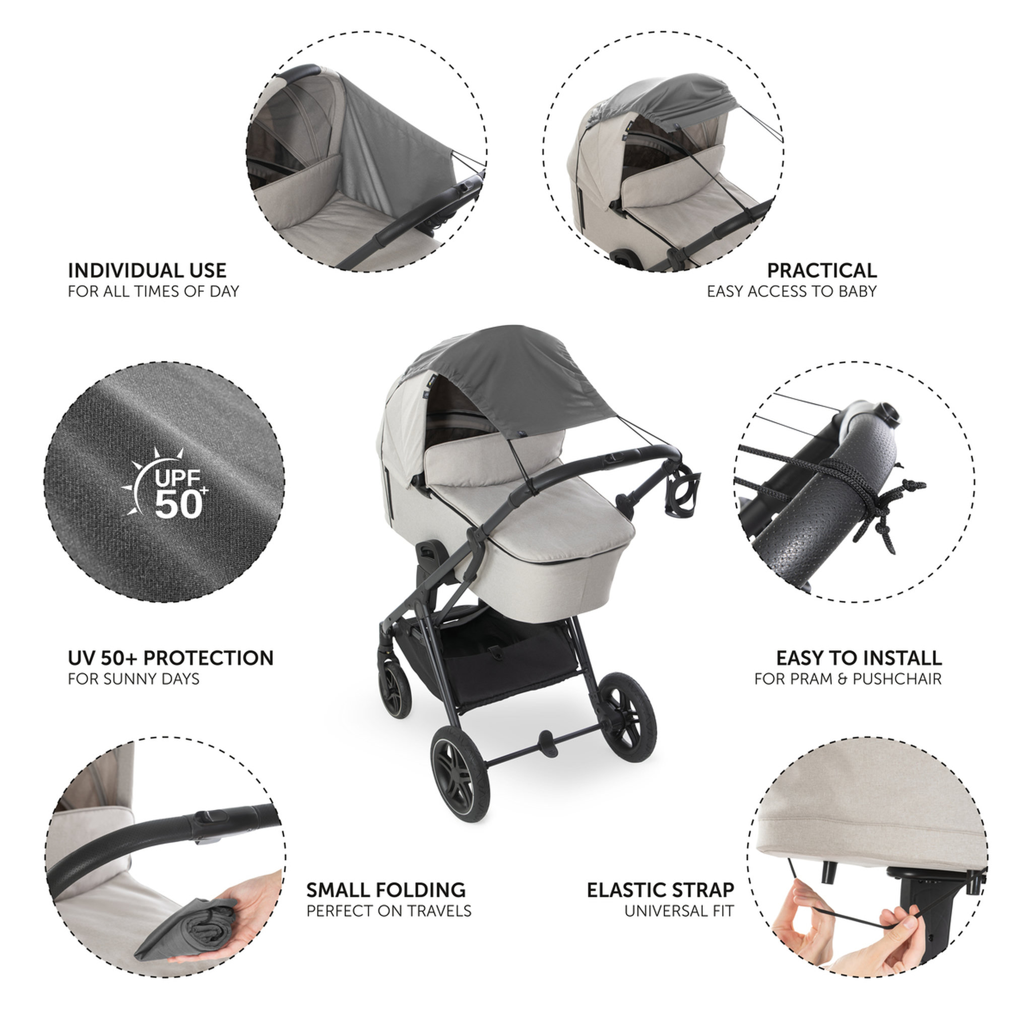 Voir la diapositive 5 : HAUCK Pare soleil de pousette Pushchair Sunshade