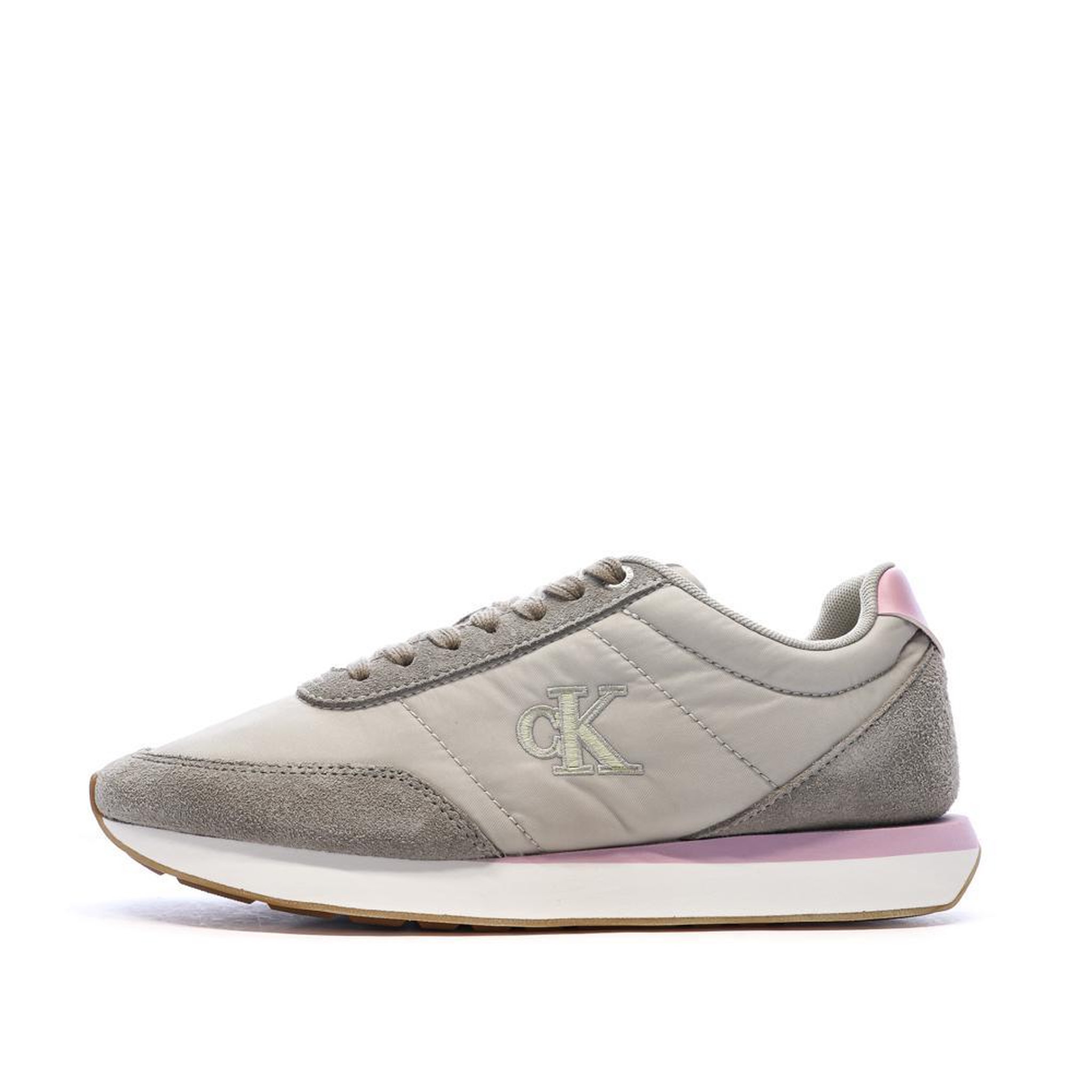 CALVIN KLEIN JEANS Baskets es/Roses Femme Calvin Klein Jeans Retro. Coloris disponibles : Gris