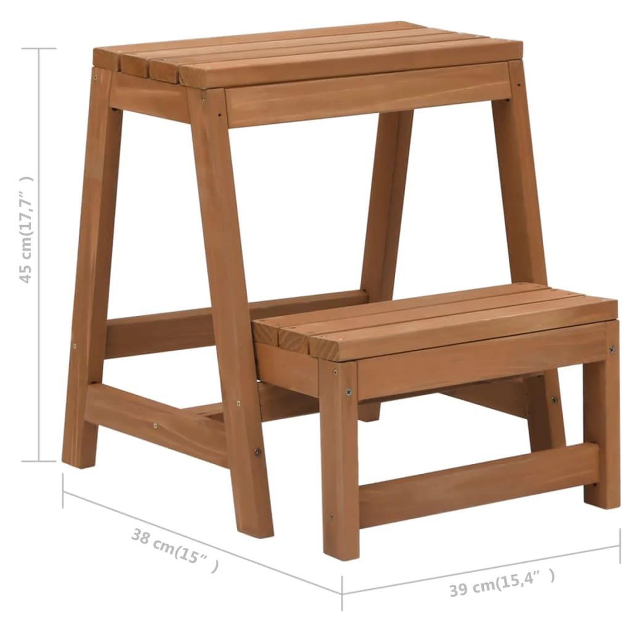 Voir la diapositive 6 : VIDAXL Escabeau pliable bois de sapin massif