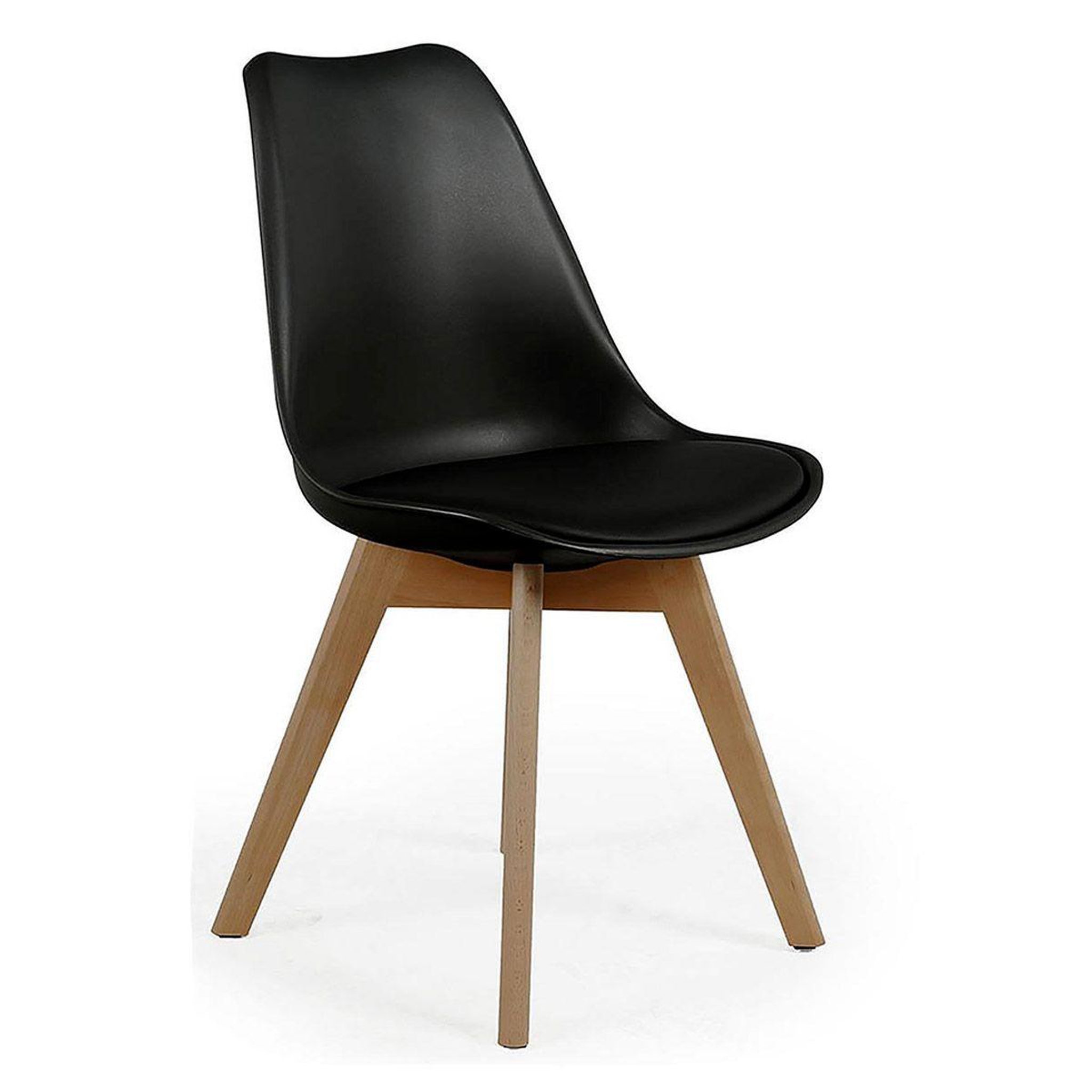 Voir la diapositive 2 : The Home Deco Factory Lot de 4 chaises scandinave  coquil  81cm noir