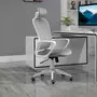 VINSETTO Fauteuil de bureau ergonomique en velours - 63 x 64 x 118-128 cm - gris clair