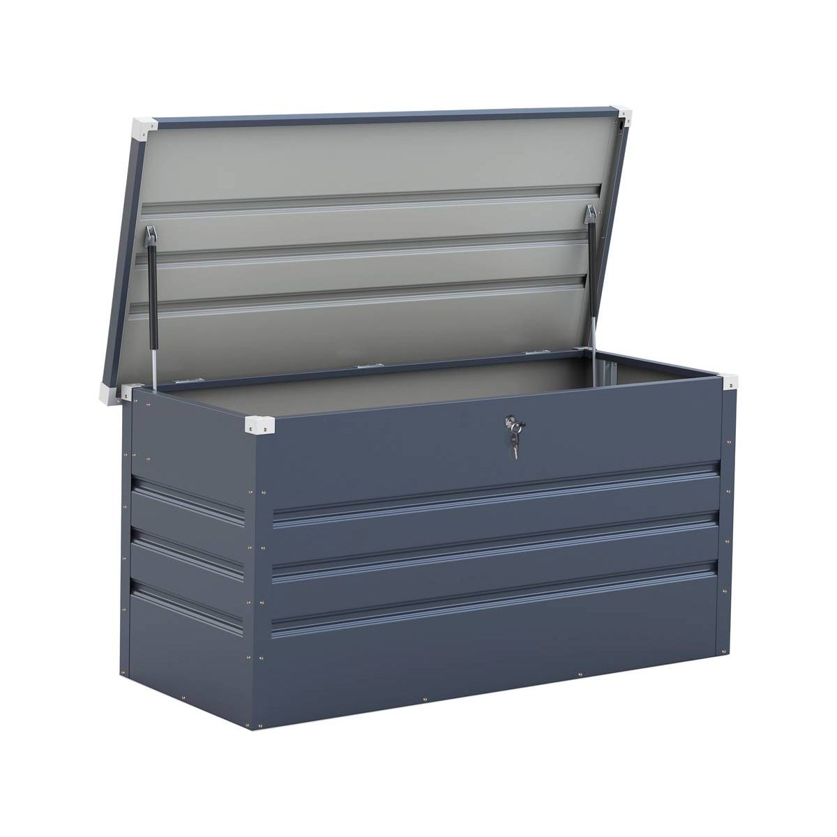 Habitat et Jardin Coffre de jardin métal  Store  - 480 L - 132 x 61 x 60 cm - Gris