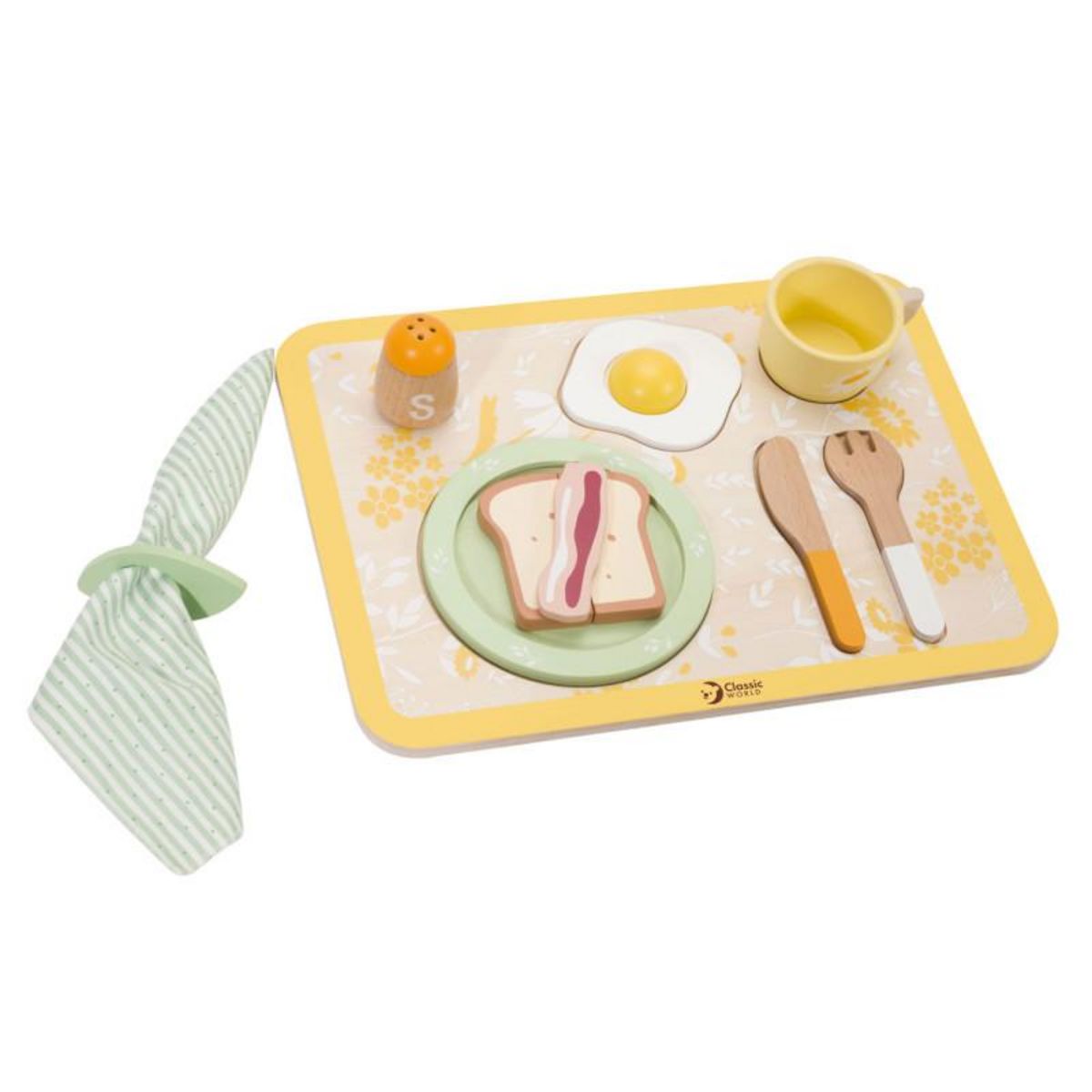 CLASSIC WORLD Classic World Wooden Vintage Breakfast Set with Tray, 13 pcs. 50575