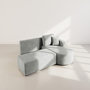 Voir la diapositive 3 : BEST MOBILIER Miro - canapé d'angle droit 4 places convertible avec coffre en velours texturé