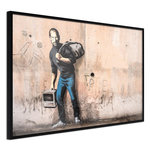 Paris Prix Affiche Murale Encadrée  Banksy The Son. Coloris disponibles : Noir, Jaune
