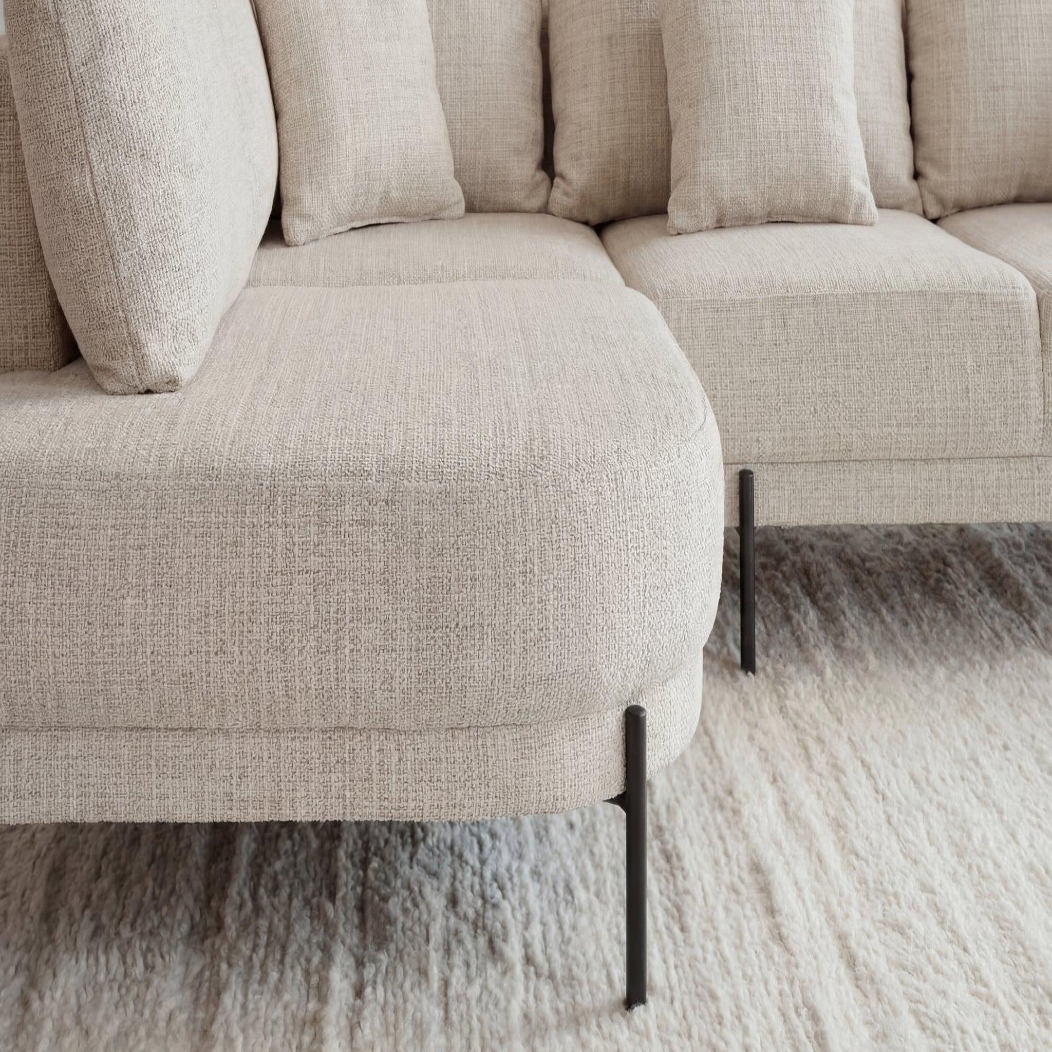 Voir la diapositive 5 : CASANOVA PARIS Bianca - canapé d'angle tissu chenille 4 places