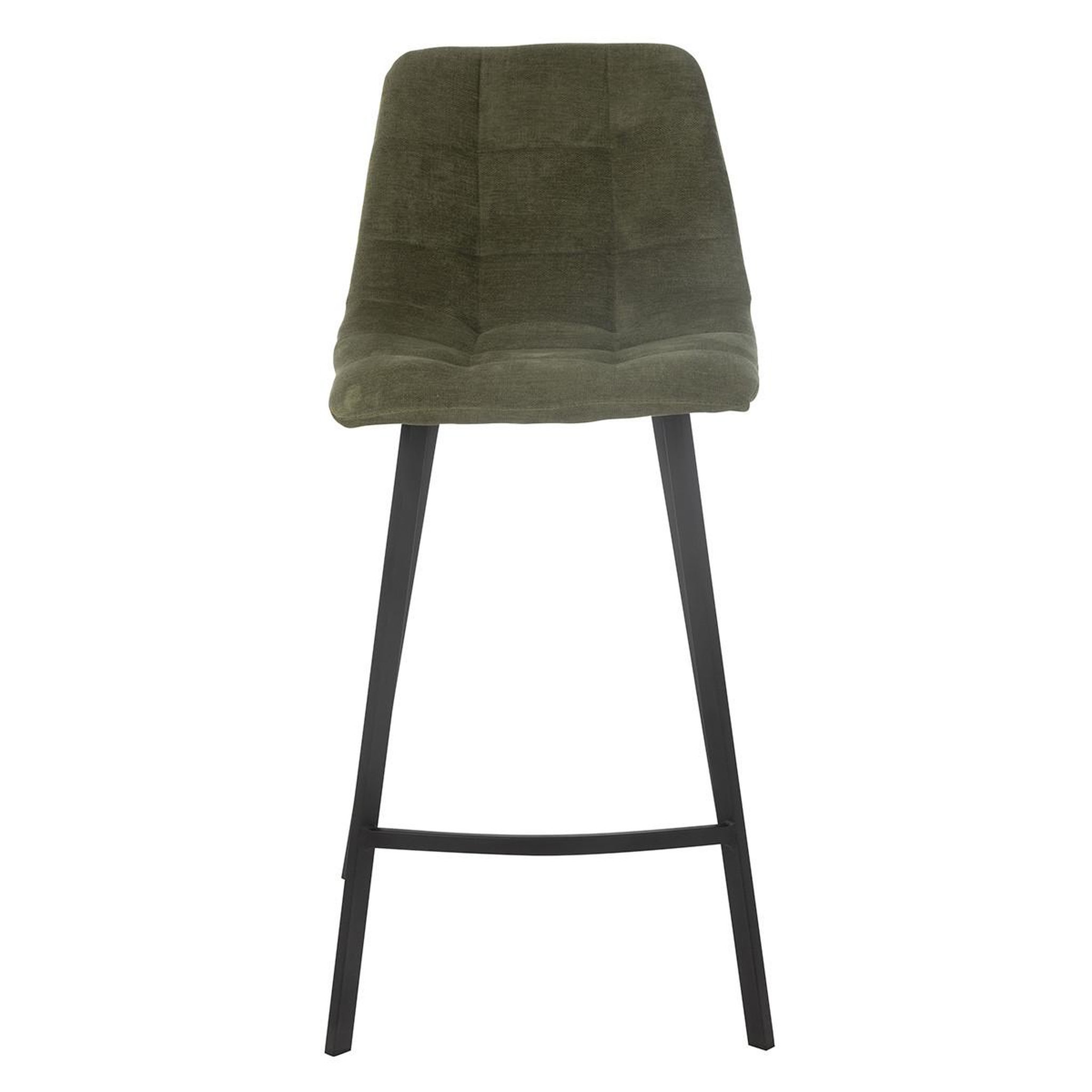 Voir la diapositive 2 : J-LINE Chaise de bar matelassée  kent  95cm vert