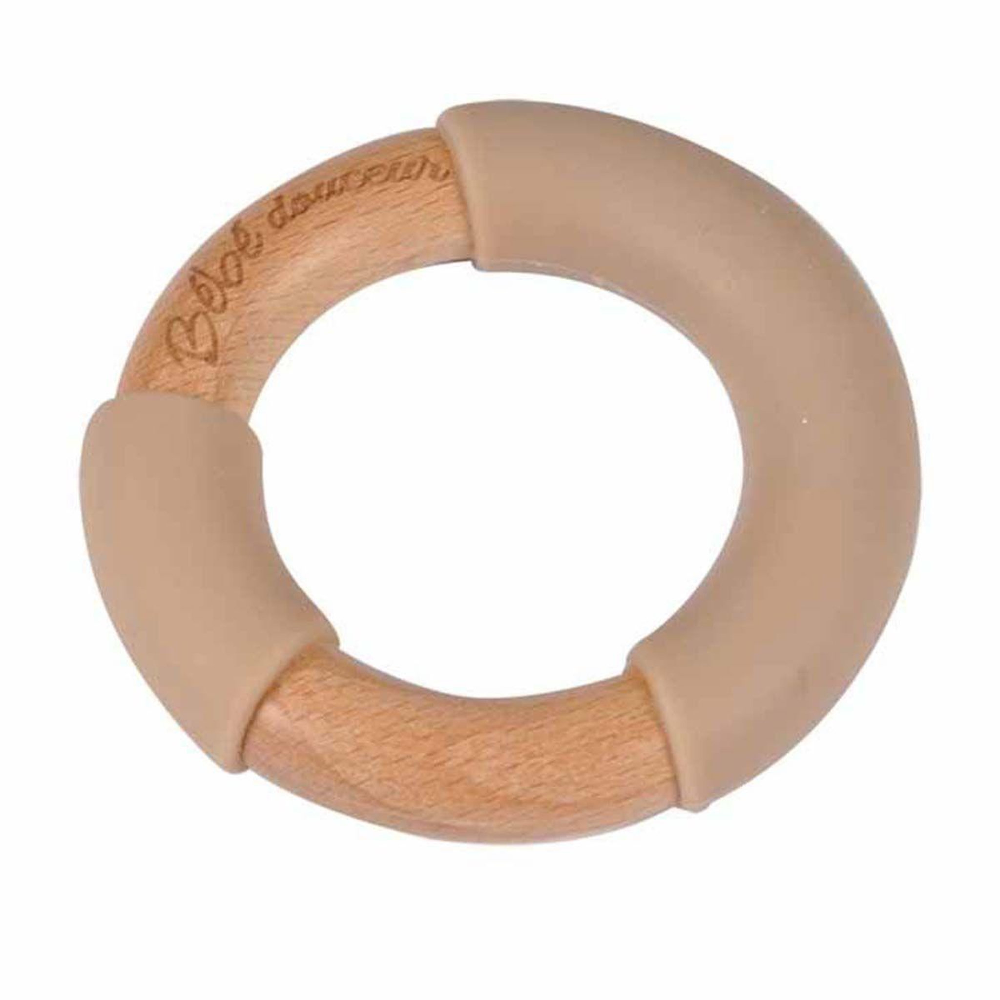 Voir la diapositive 1 : BEBE DOUCEUR Jouet d'Éveil Bébé  Anneau en Bois  7cm Naturel