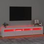 Voir la diapositive 5 : VIDAXL Meuble TV avec lumieres LED Blanc brillant 210x35x40 cm