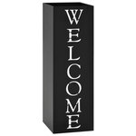 VIDAXL Porte parapluie Welcome Acier Noir