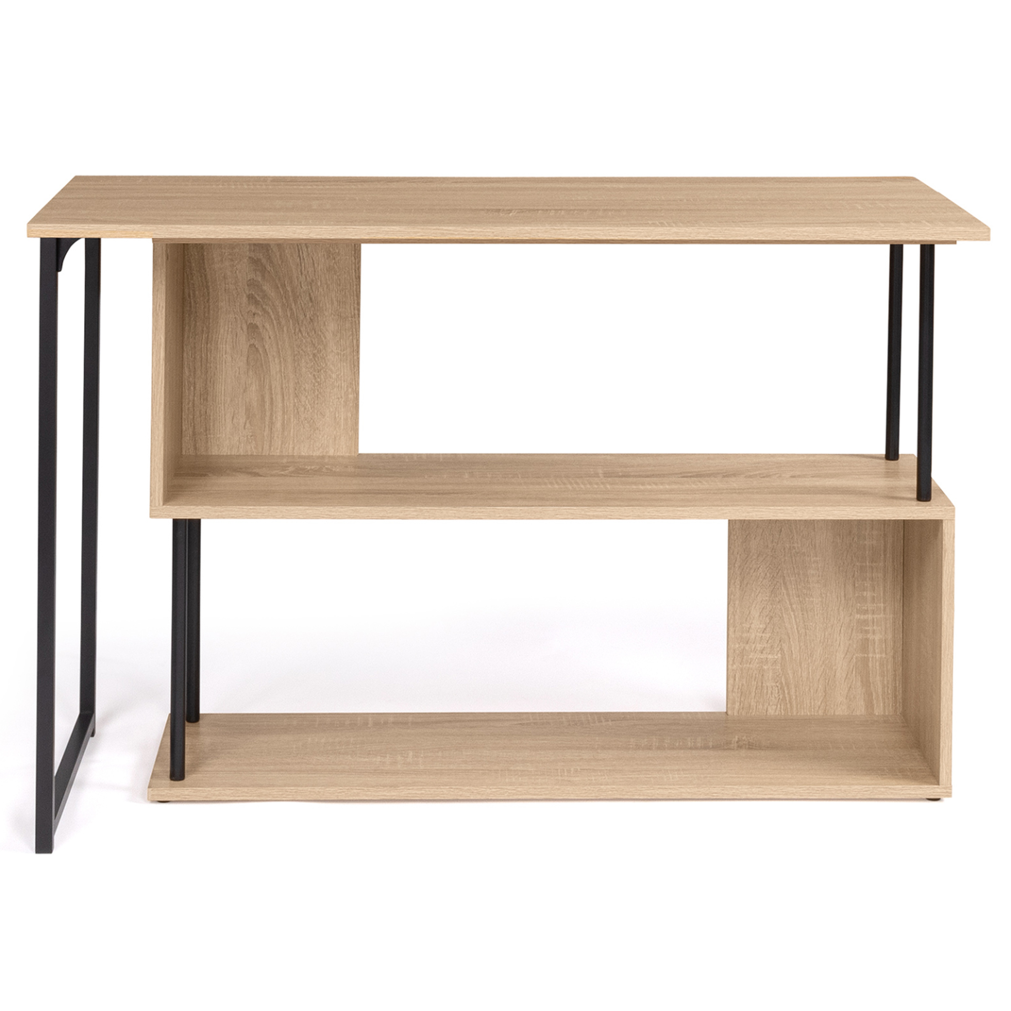 Voir la diapositive 3 : ID MARKET Bureau d'angle rotatif 180° detroit étagère forme s design industriel