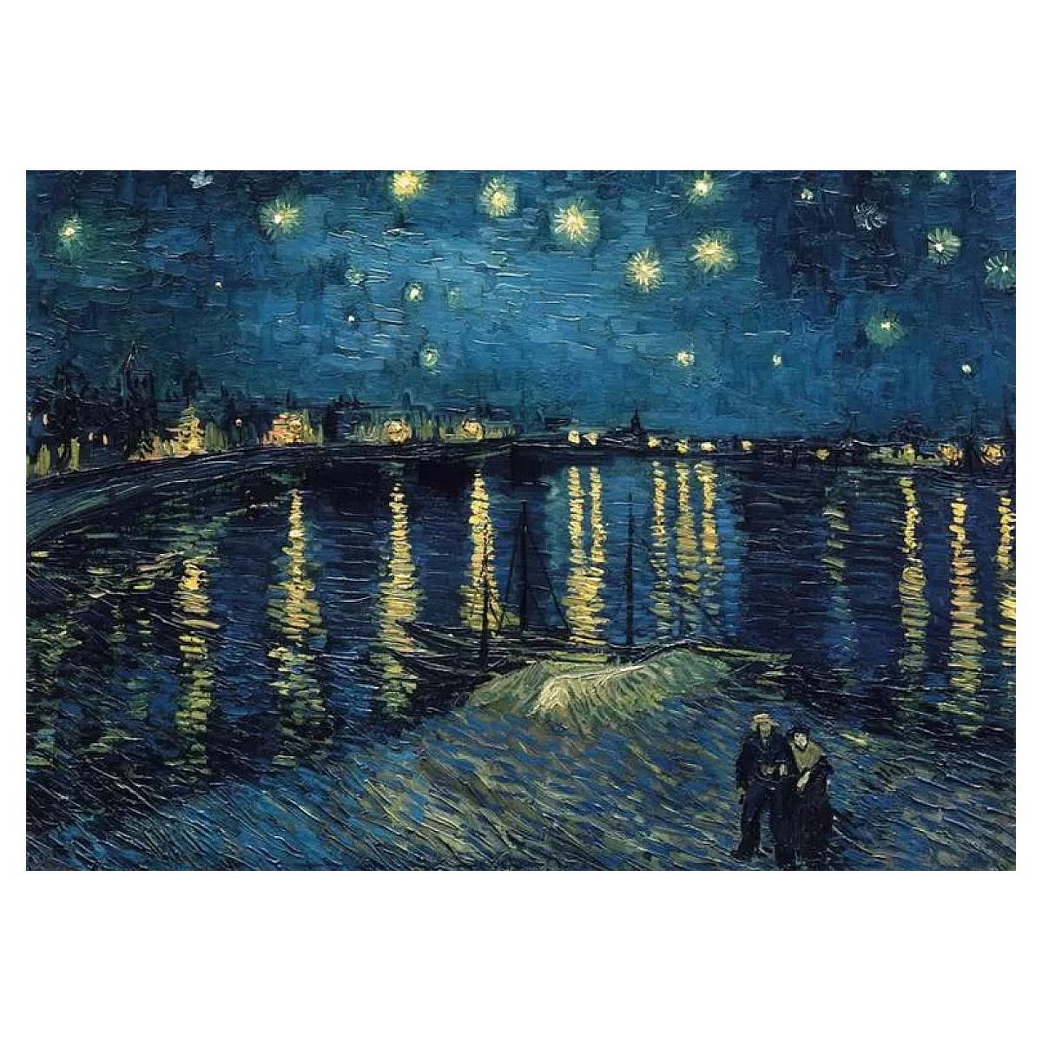 Voir la diapositive 2 : Nathan 1000p puzzle La nuit etoilee sur le Rhone - Vincent Van Gogh