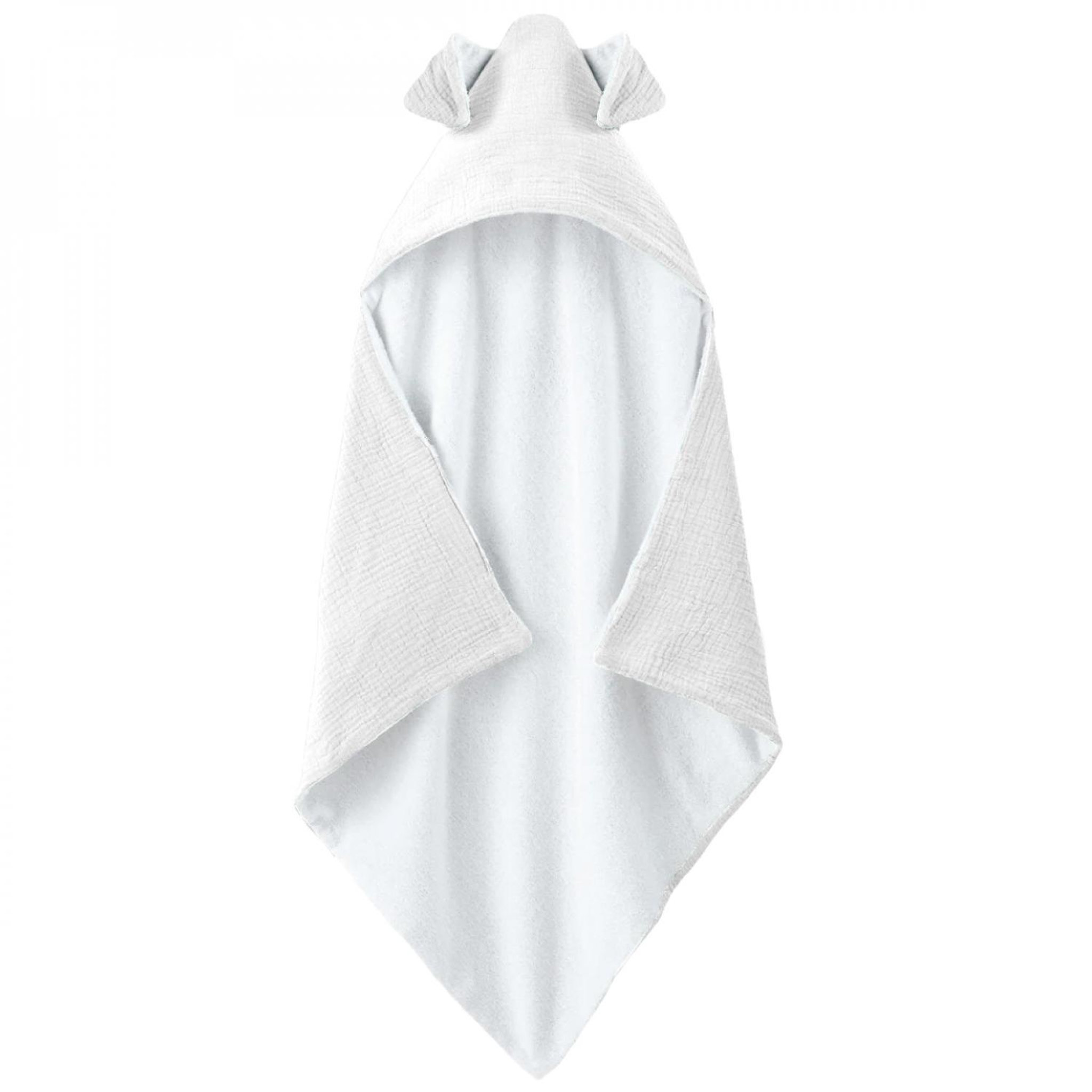 Voir la diapositive 1 : Monsieur Bébé Cape, sortie de bain pour bébé intérieur 100 % coton - 100 x 100 cm - Lapin - Blanc