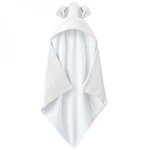 Monsieur Bébé Cape, sortie de bain pour bébé intérieur 100 % coton - 100 x 100 cm - Lapin - Blanc