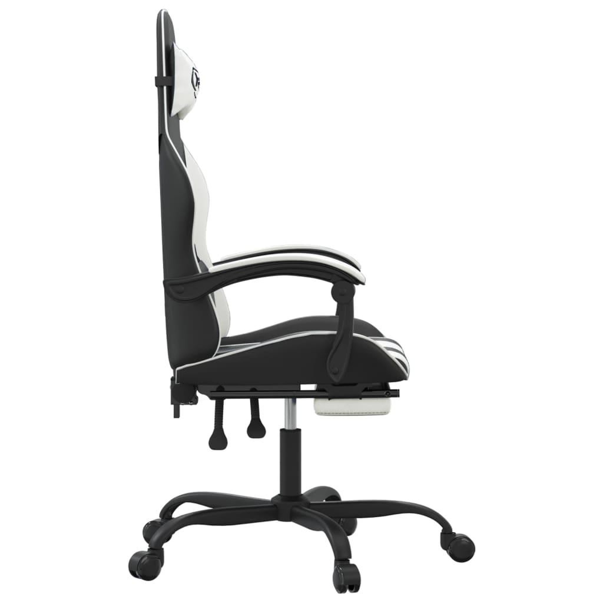 Voir la diapositive 4 : VIDAXL Chaise de jeu avec repose-pied Noir et blanc Similicuir