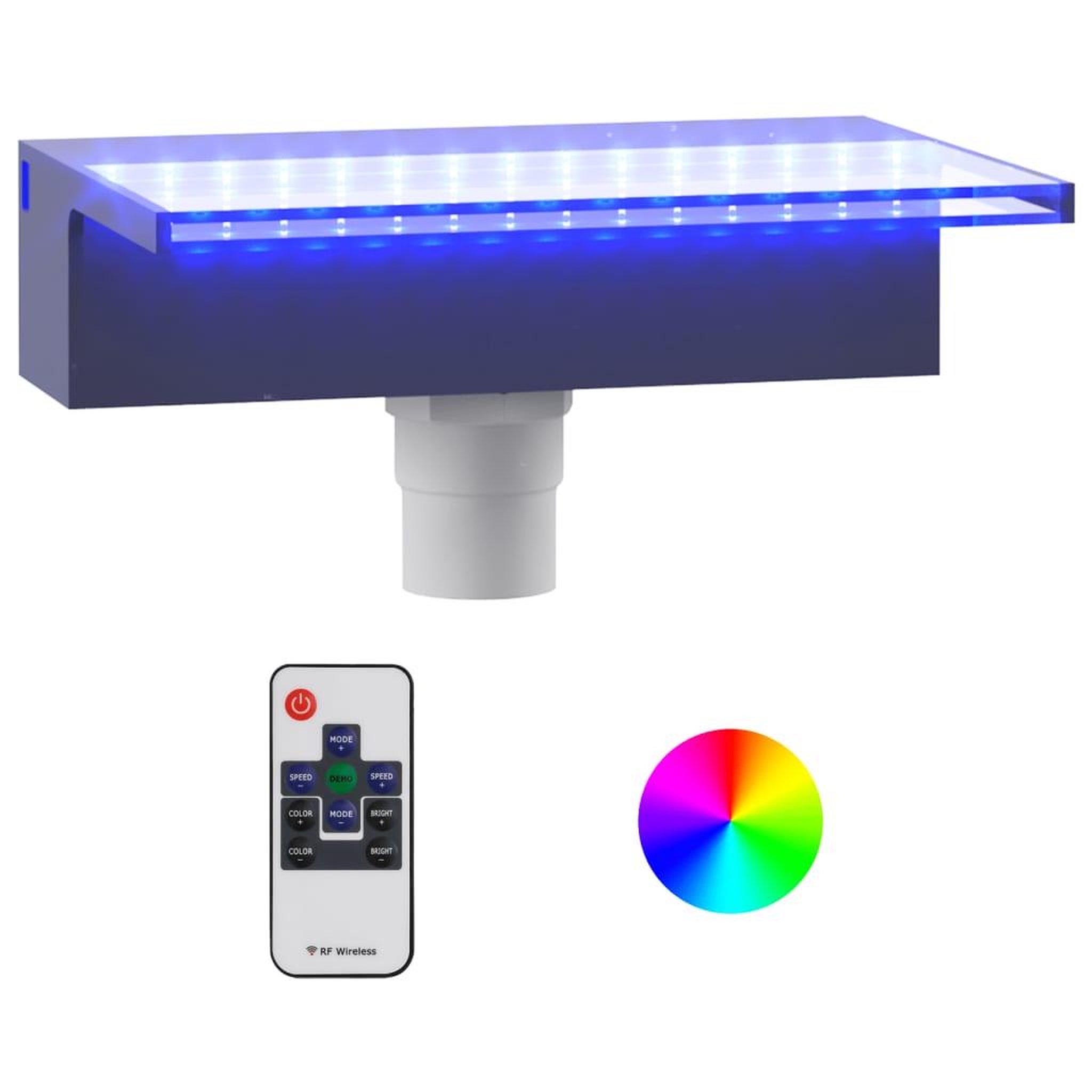 VIDAXL Deversoir pour cascade avec LED RVB Acrylique 30 cm