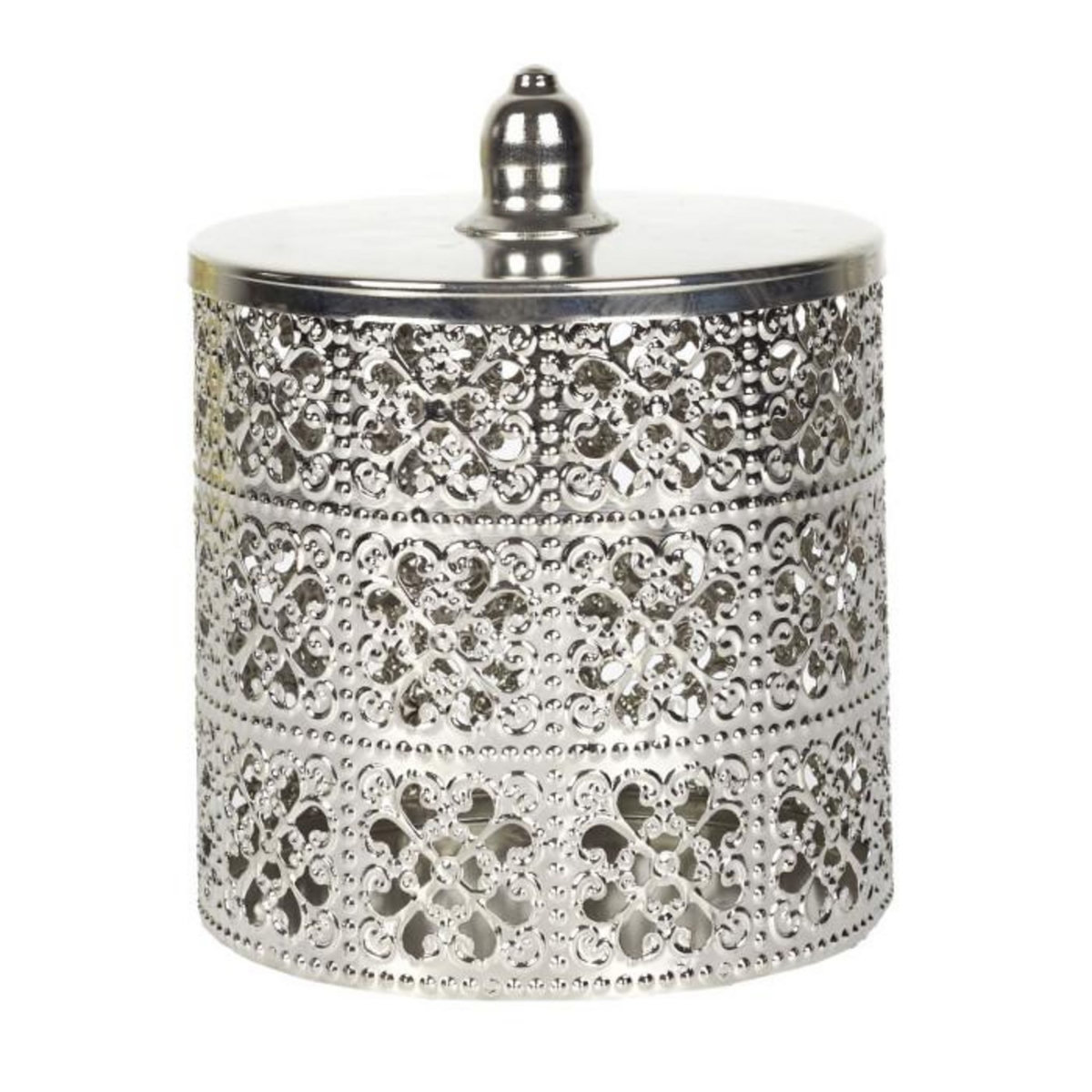 Paris Prix Boîte Déco en Métal  Ajourée  14cm Argent