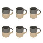SECRET DE GOURMET Lot de 6 Mugs en Faïence  Kate  34cl Gris