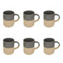 Voir la diapositive 1 : SECRET DE GOURMET Lot de 6 Mugs en Faïence  Kate  34cl Gris