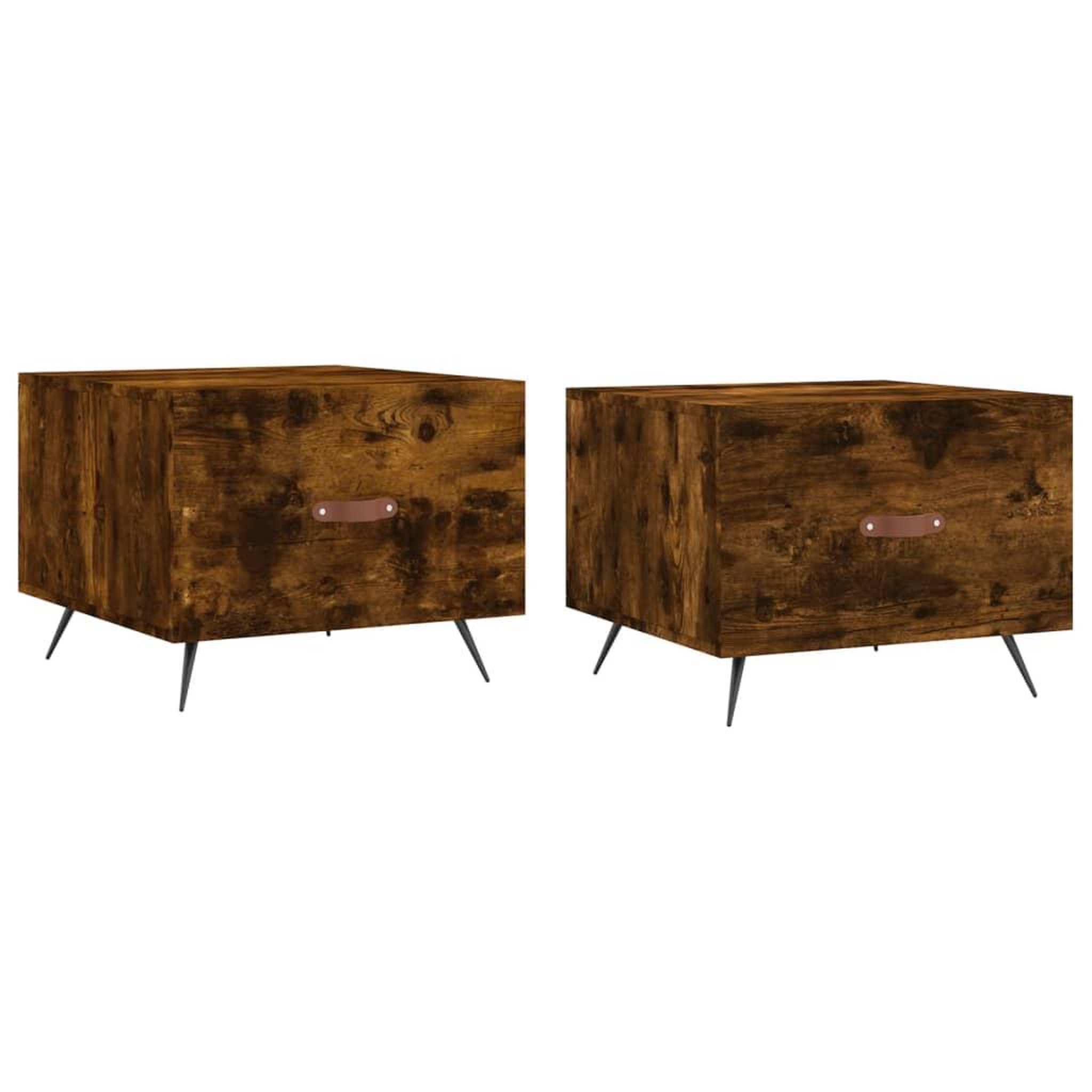 Voir la diapositive 2 : VIDAXL Tables basses 2 pcs chene fume 50x50x40 cm bois d'ingenierie