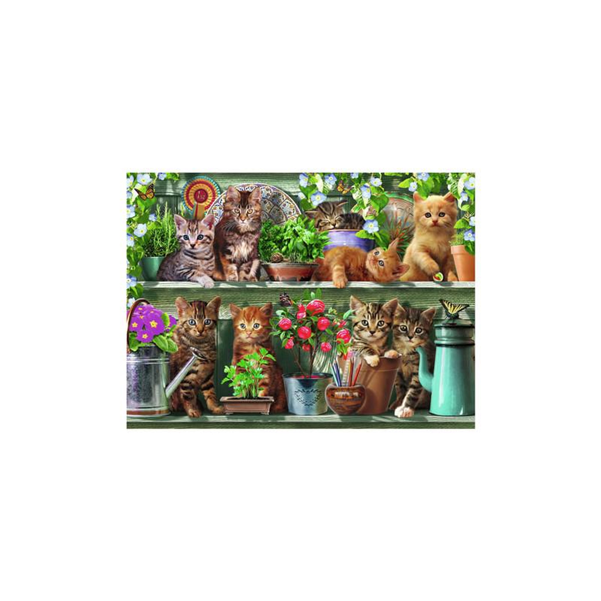 Voir la diapositive 2 : RAVENSBURGER Ravensburger - Jigsaw Puzzle Kittens in the Rack, 500 pcs. 120002055