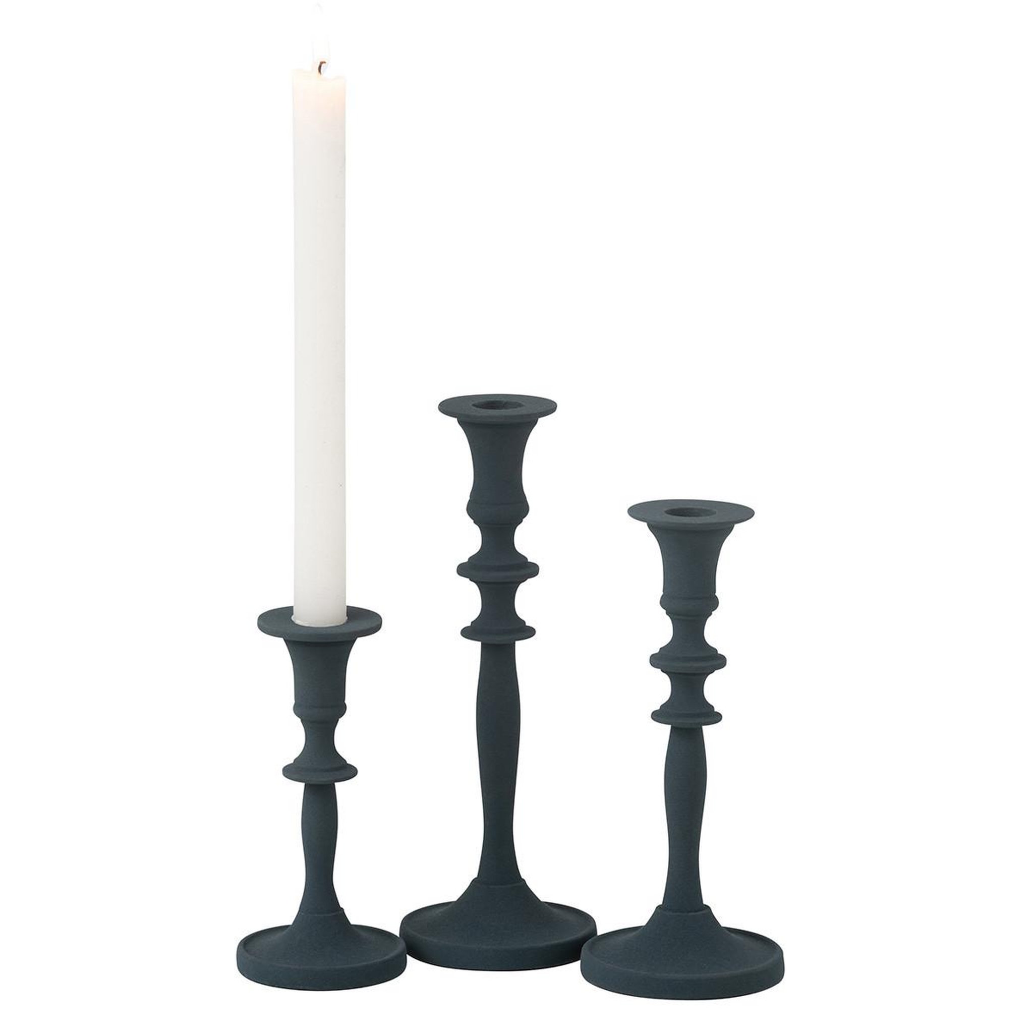 Voir la diapositive 3 : J-LINE Lot de 3 Chandeliers  Lise  23cm Bleu