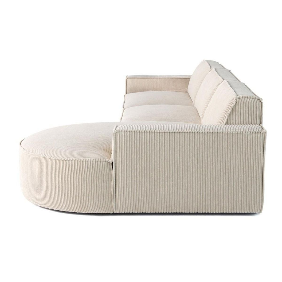 LISA DESIGN Spiaggia - canapé d'angle droit - 5 places - en velours côtelé