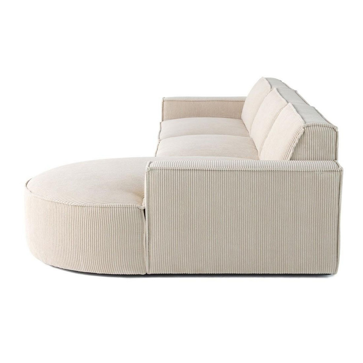 LISA DESIGN Spiaggia - canapé d'angle droit - 5 places - en velours côtelé