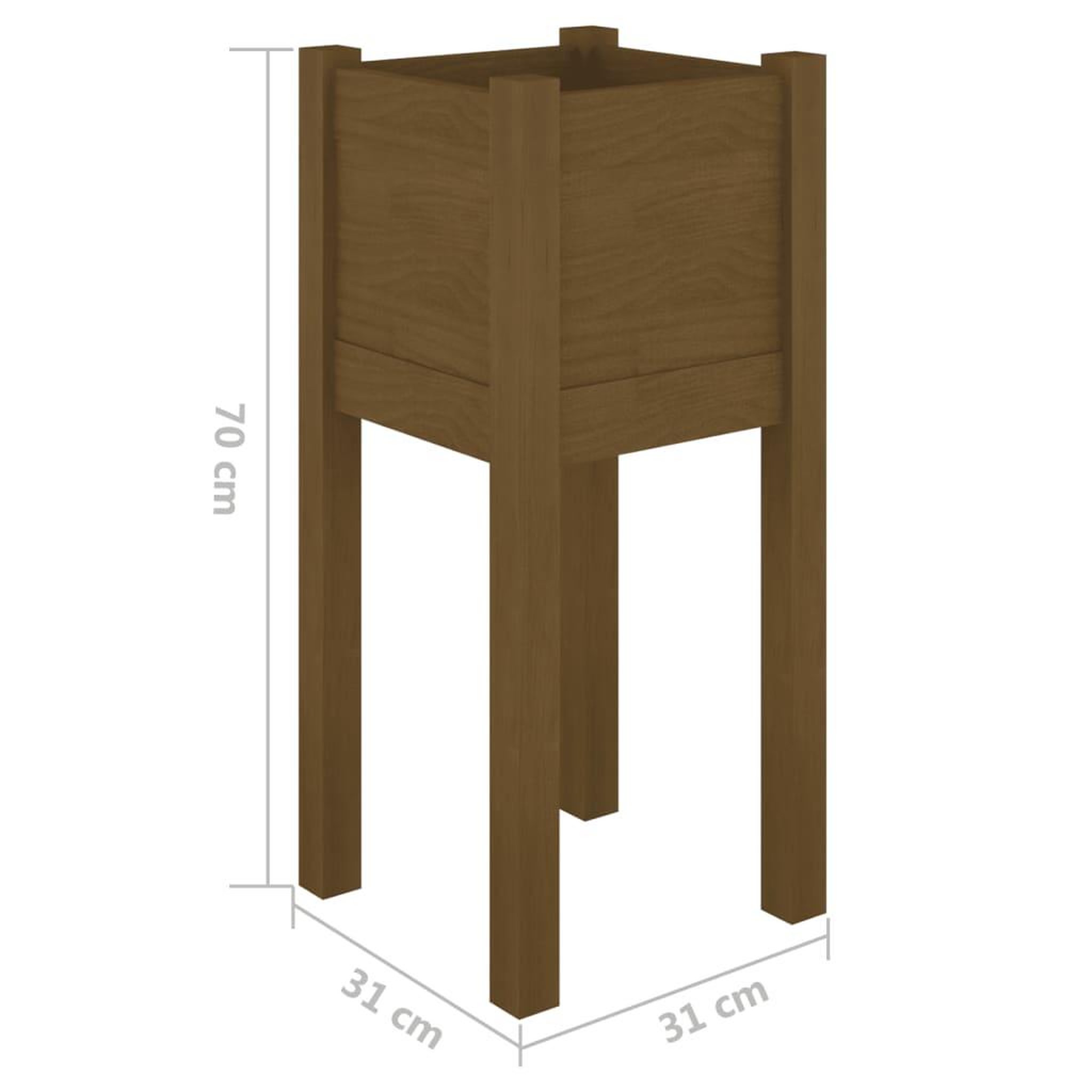 Voir la diapositive 6 : VIDAXL Jardinieres d'exterieur 2 pcs Marron miel 31x31x70cm Pin massif