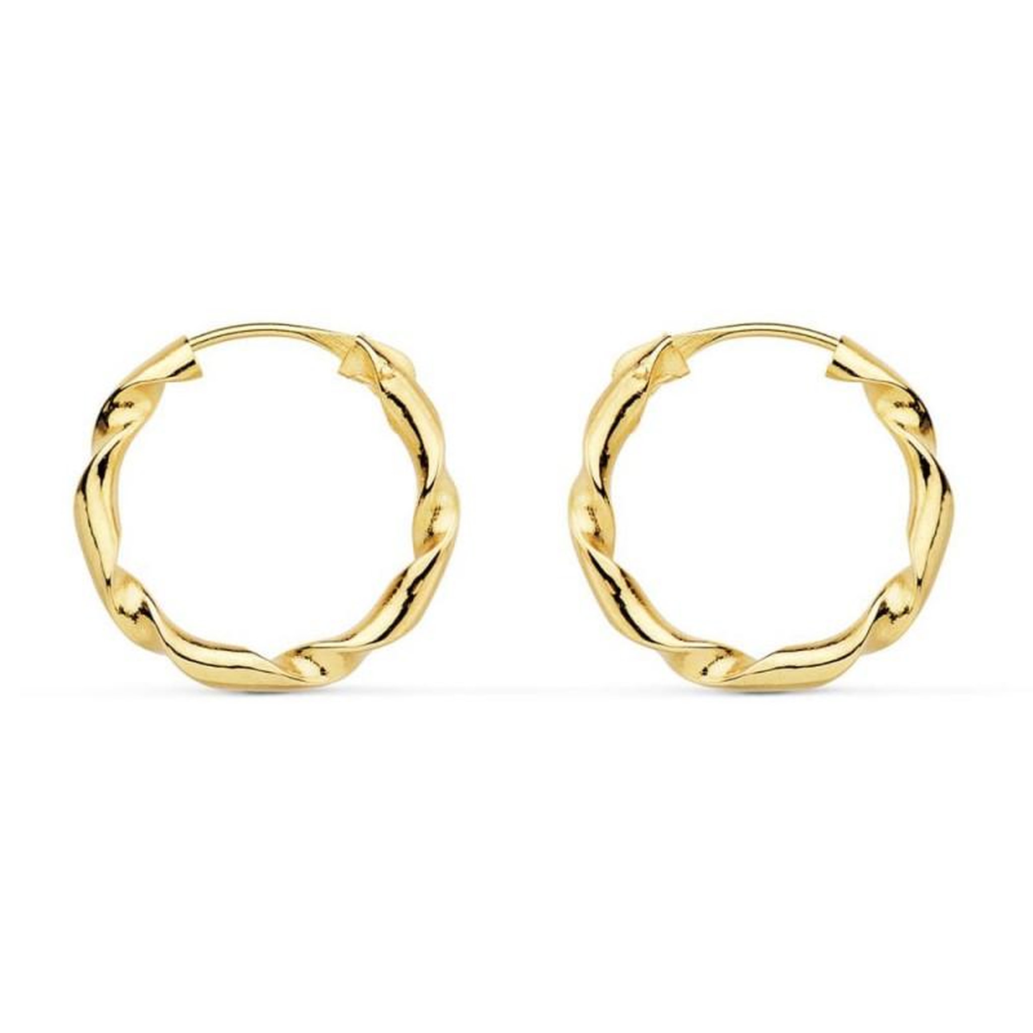 Voir la diapositive 1 : L'ATELIER D'AZUR Boucles d'Oreilles Créoles Or 18 Carats 750/000 Jaune - Torsadées