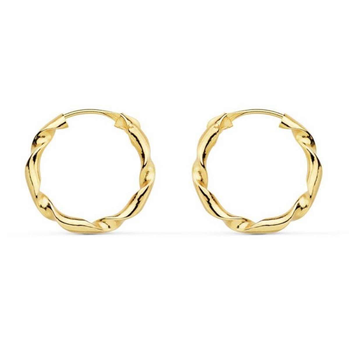 L'ATELIER D'AZUR Boucles d'Oreilles Créoles Or 18 Carats 750/000 Jaune - Torsadées