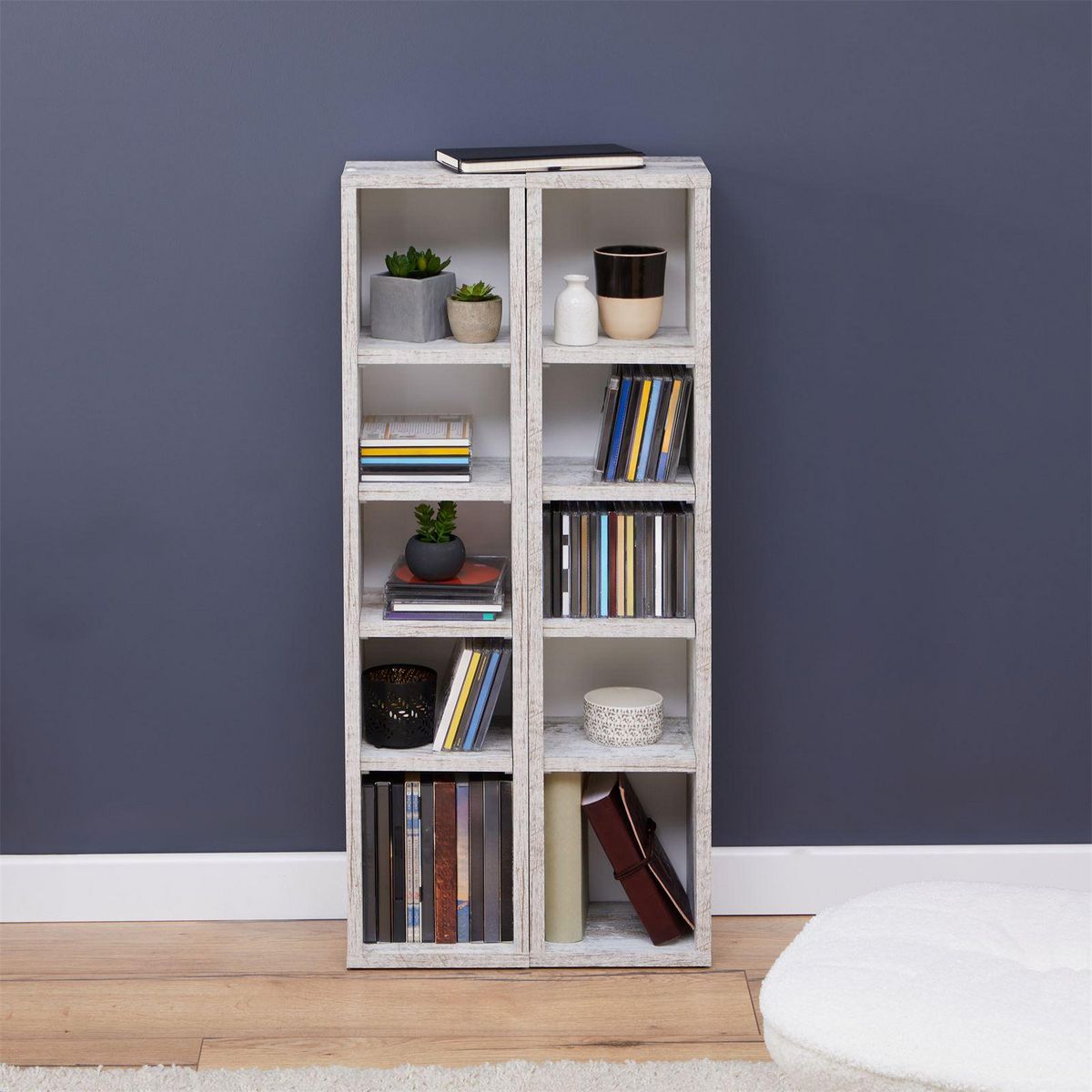 IDIMEX Etagères modulables MUSIQUE pour CD et DVD, en mélaminé