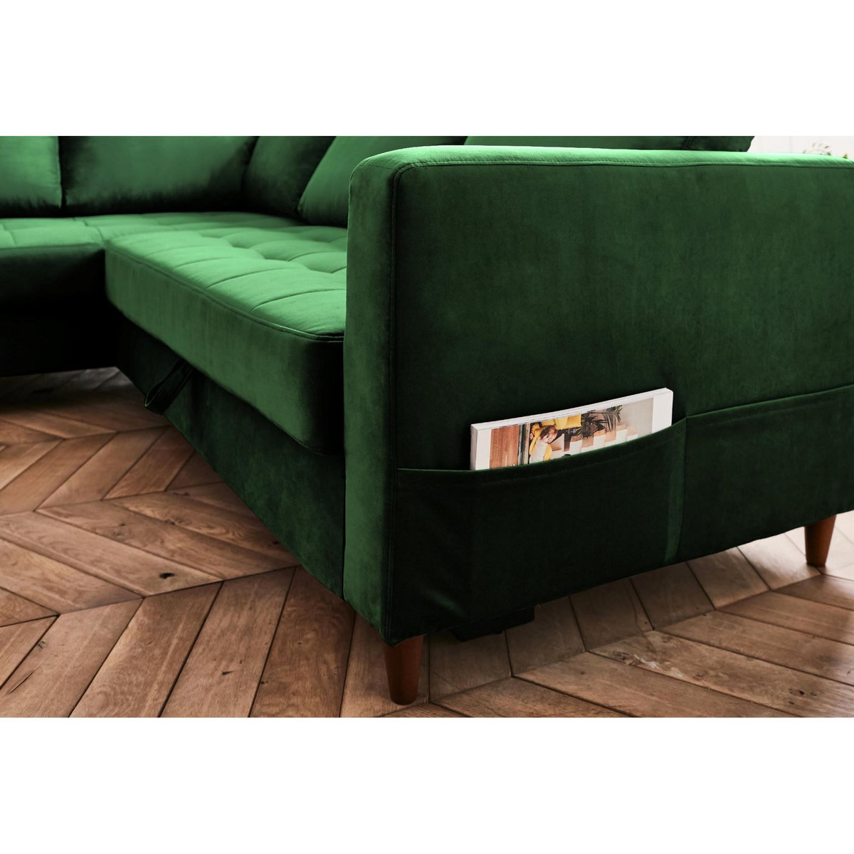 LISA DESIGN Anna - canapé d'angle gauche - 5 places - convertible - en velours