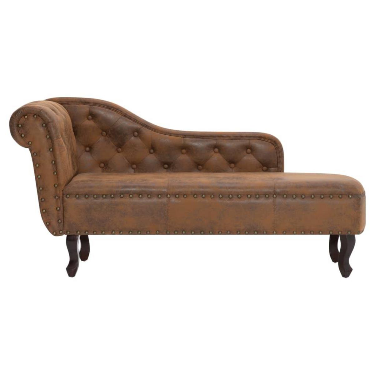 VIDAXL Chaise longue Marron Similicuir daim